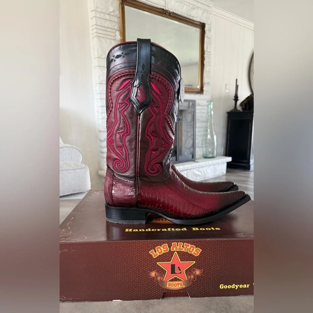 NWT/NIB Men's Leather Cowboy Boots size 9.5 wide. - Picture 8 of 13